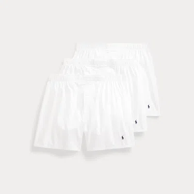 Polo Ralph Lauren Classic Woven Cotton Boxer 3-pack In White In Multi