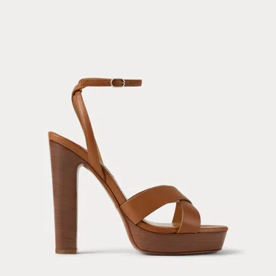 Ralph Lauren Cleary 125-mm Calfskin Platform Sandal In Multi