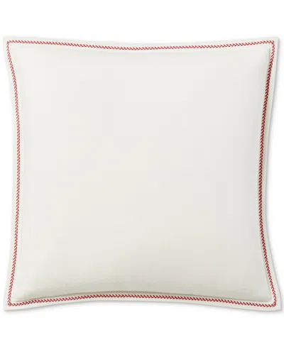 Ralph Lauren Closeout! Lauren  Annie Leaf Stitch Euro Sham In Red