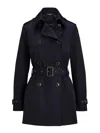 Ralph Lauren Tailored Double-breasted Trench Coat With Belted Waist In Blue