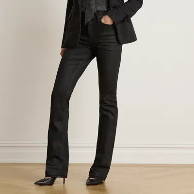 Ralph Lauren Coated High-rise Bootcut Jean In Black Coated