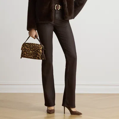 Ralph Lauren Coated High-rise Bootcut Jean In Circuit Brown Coated