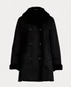 Polo Ralph Lauren Eco-sheepskin Coat In Black