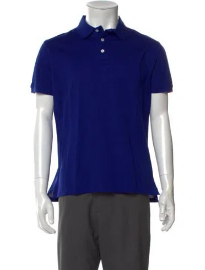 Pre-owned Ralph Lauren Collar Short Sleeve Polo Shirt In Blue