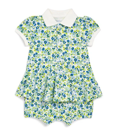 Ralph Lauren Collared Floral Print Playsuit (3-24 Months) In Multi