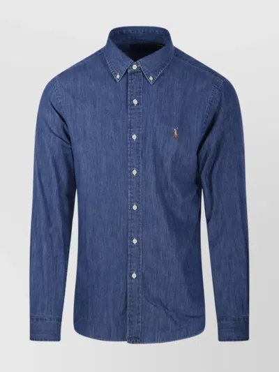 Ralph Lauren Collared Long Sleeve Shirt In Blue