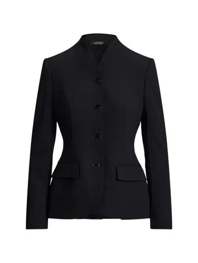 Ralph Lauren Collarless Single-breasted Jacket In Black