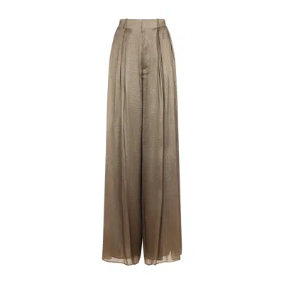 Ralph Lauren Collection Antique Brass Greer Pleated Trousers In Neutral