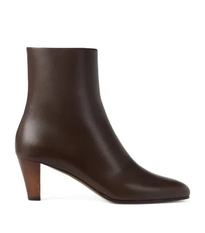 Ralph Lauren Collection Calfskin Bernice Ankle Boots 55 In Brown
