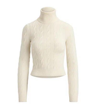 Ralph Lauren Collection Cashmere Cable-knit Rollneck Sweater In Nude