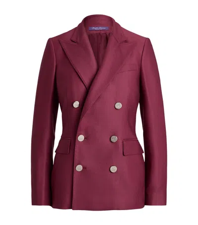 Ralph Lauren Camden Double-breasted Cashmere Blazer In Burgundy