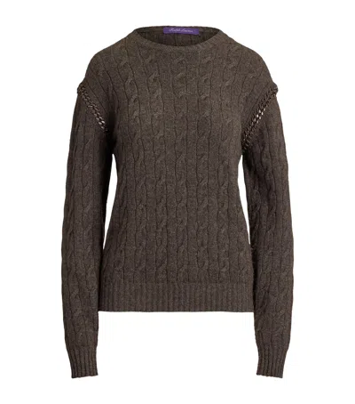 Ralph Lauren Collection Cashmere Chain-detail Sweater In Brown