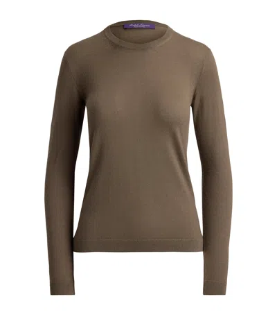 Ralph Lauren Collection Cashmere Crew-neck Sweater In Brown