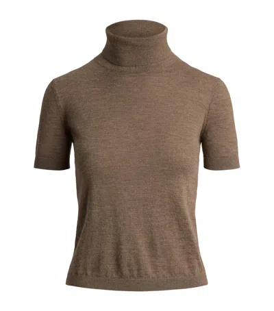 Ralph Lauren Collection Cashmere High-neck Sweater In Brown