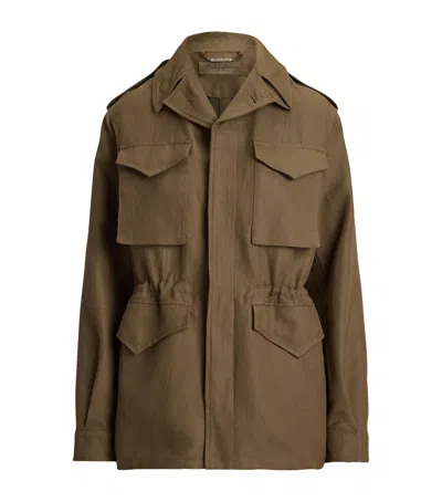 Ralph Lauren Collection Cashmere-linen Milton Field Jacket In Beige