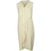 Polo Ralph Lauren Collection Chantel Ruffle Front Cocktail Dress In Ivory Silk In White