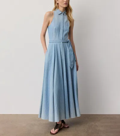 Ralph Lauren Collection Cotton Denim Peyten Midi Dress In Blue