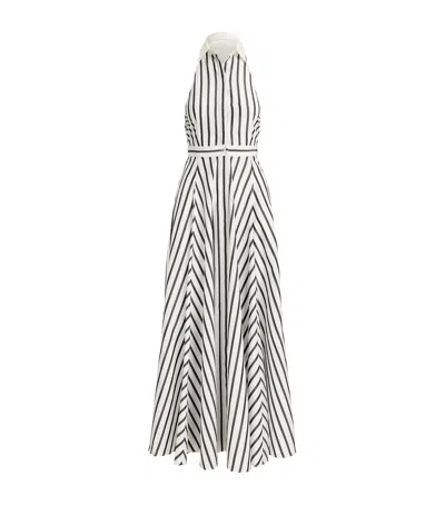 Ralph Lauren Collection Cotton Stripe Eldred Maxi Dress In Black