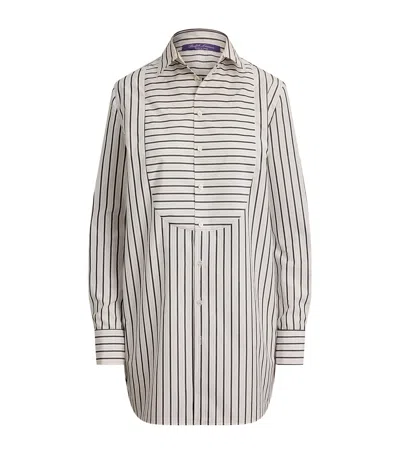 Ralph Lauren Collection Cotton Stripe Tamara Shirt In Black