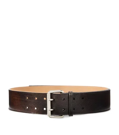 Ralph Lauren Collection Distressed Calfskin Belt In Multi
