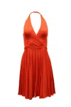 Polo Ralph Lauren Ralph Lauren Collection Halter Dress Dress In Orange Viscose In Orange