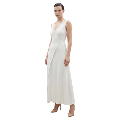 Pre-owned Ralph Lauren Collection Ivory Bias-cut Mesh-inset Gown - 2000s / Bridal In White