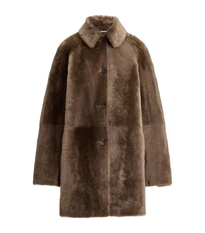Ralph Lauren Collection Lamb Shearling Janise Coat In Brown