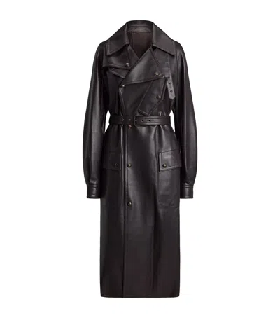 Ralph Lauren Collection Lambskin Bailey Trench Coat In Brown