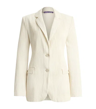 Ralph Lauren Collection Leather Angeline Blazer In White