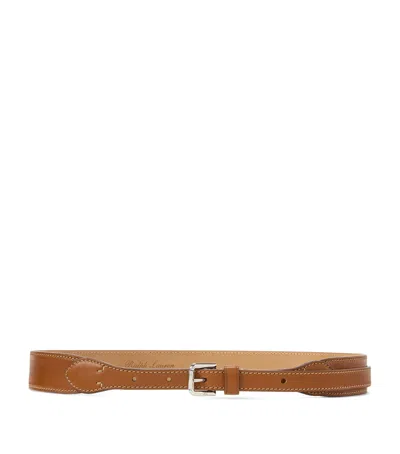 Ralph Lauren Collection Leather Belt In Gold