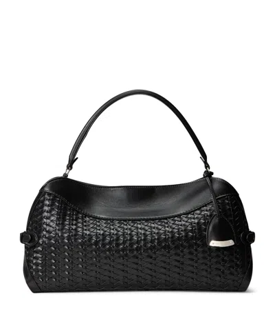 Ralph Lauren Collection Leather Braided The Ralph Shoulder Bag In Black