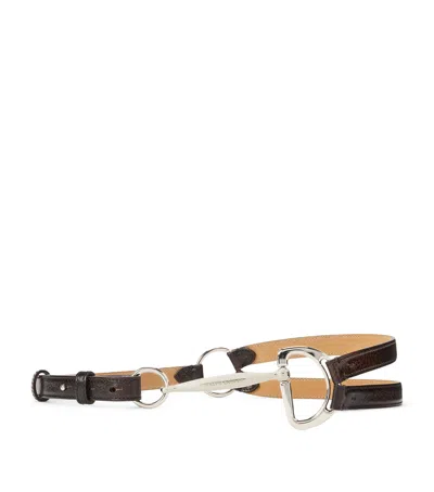 Ralph Lauren Collection Leather Equestrian Belt In Red