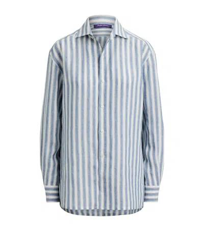 Ralph Lauren Collection Linen Capri Shirt In Blue