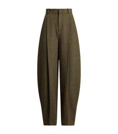 Ralph Lauren Collection Linen-cashmere Harlo Trousers In Green