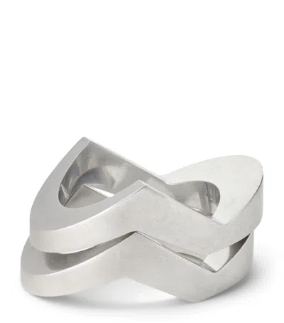 Ralph Lauren Collection Palladium-plated Dual Cuff Bracelet Set In Silver