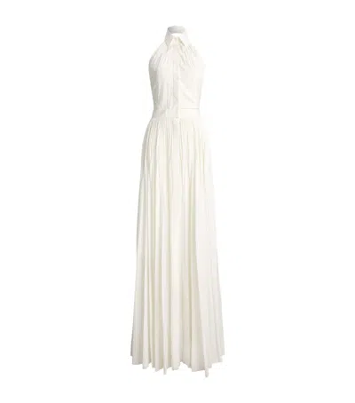 Ralph Lauren Collection Pleated Eldred Maxi Dress In White