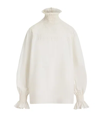 Ralph Lauren Collection Poplin Maddison Blouse In Nude