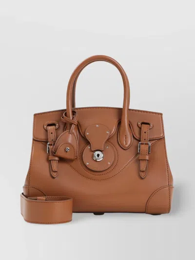 Ralph Lauren Collection Ricky 27 Calf Leather Handbag In Brown