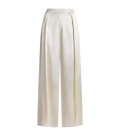 Ralph Lauren Collection Satin Wide-leg Masina Trousers In White