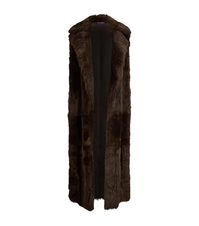 Ralph Lauren Collection Shearling Corinne Gilet In Brown
