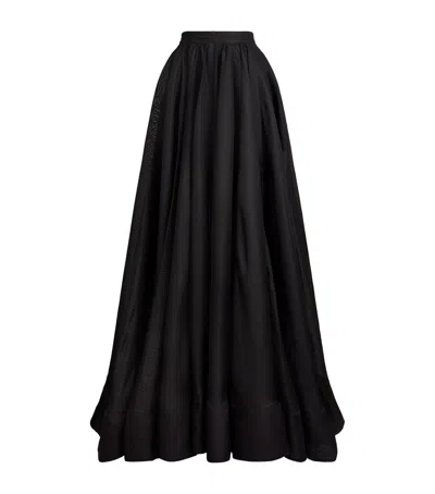 Ralph Lauren Collection Silk Gazar Ivanna Maxi Skirt In Black