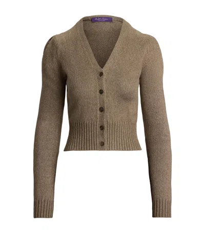 Ralph Lauren Collection Silk Mouliné Cardigan In Sand