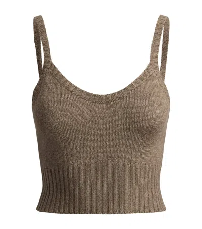 Ralph Lauren Collection Silk-blend Mouliné Camisole Sweater In Nude