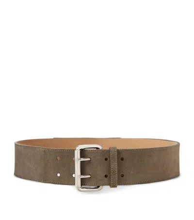 Ralph Lauren Collection Suede Double-prong Buckle Belt In Brown