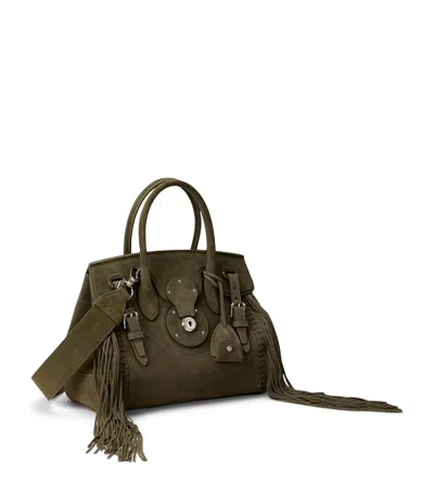 Ralph Lauren Collection Suede Fringe Ricky 27 Top-handle Bag In Green