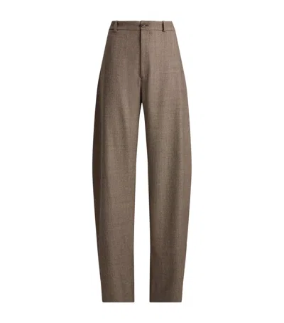 Ralph Lauren Collection Tweed Leandre Trousers In Brown