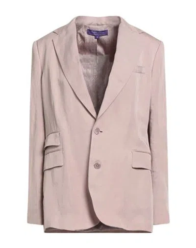 Ralph Lauren Collection Woman Blazer Blush Size 14 Lyocell, Linen In Pink