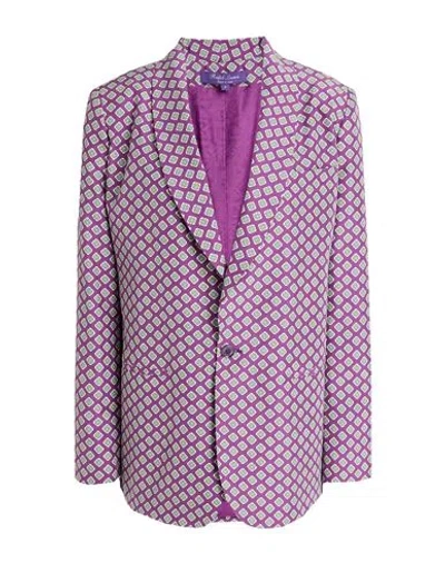 Ralph Lauren Collection Woman Blazer Mauve Size 6 Silk In Purple
