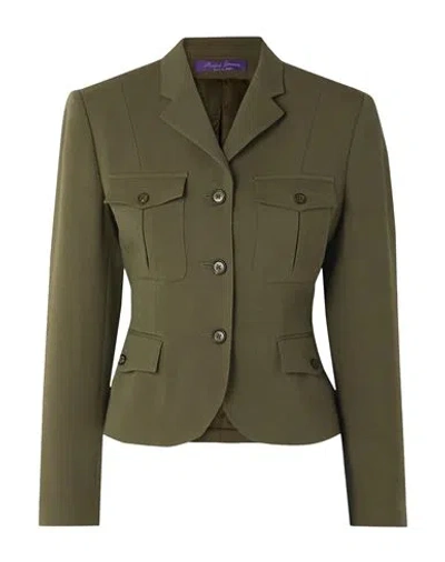 Polo Ralph Lauren Ralph Lauren Collection Woman Blazer Military Green Size 10 Wool, Silk