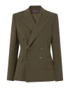 Polo Ralph Lauren Ralph Lauren Collection Woman Blazer Military Green Size 16 Wool In Green